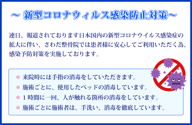 新型コロナウィルス感染防止対策